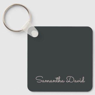 Elegant Green Beige personalized Keychain