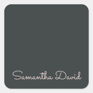 Elegant Green Beige personalized Square Sticker
