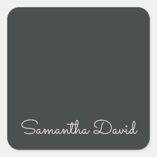 Elegant Green Beige personalized Square Sticker
