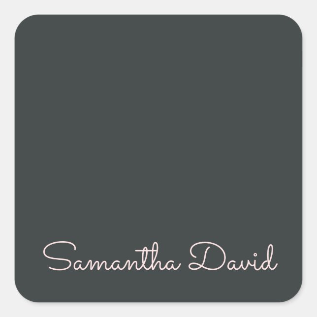 Elegant Green Beige personalized Square Sticker (Front)