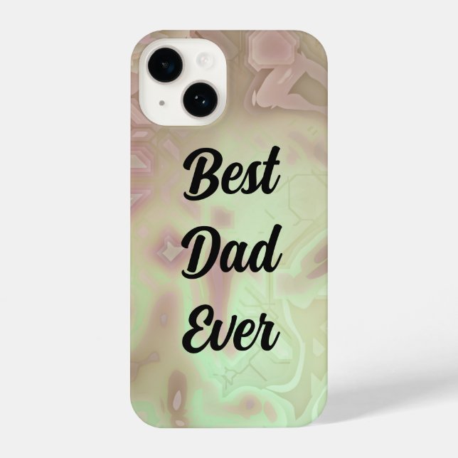Elegant Green Best Dad Ever iPhone Case (Back)