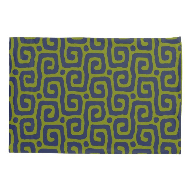 Elegant Green &blue Abstract pattern Pillowcase (Back)