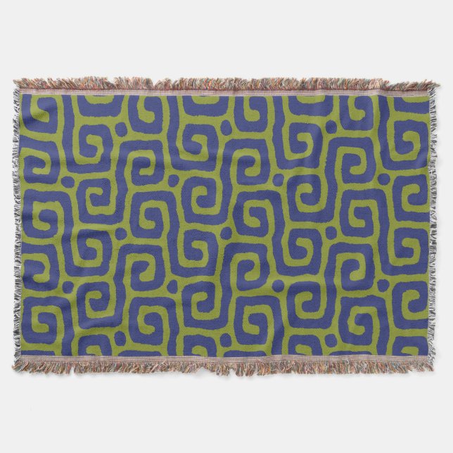 Elegant Green &blue Abstract pattern Throw Blanket (Front)