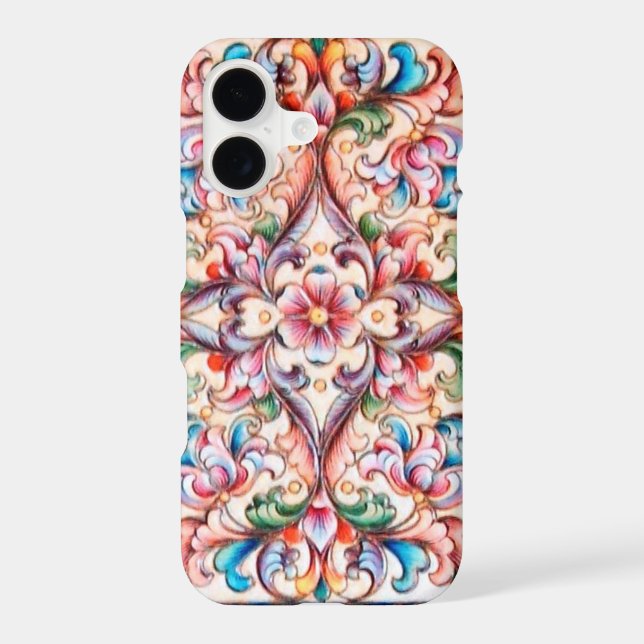 ELEGANT GREEN BLUE PINK RED FLORAL FANTASY (Back)