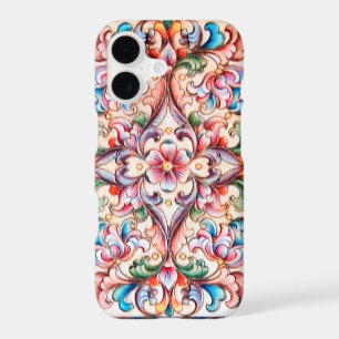 ELEGANT GREEN BLUE PINK RED FLORAL FANTASY