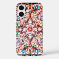 ELEGANT GREEN BLUE PINK RED FLORAL FANTASY