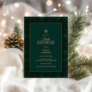 Elegant Green blue tartan Plaid Invitation