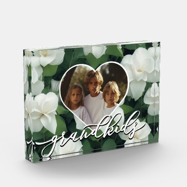 Elegant green boho white floral photo template (Left)