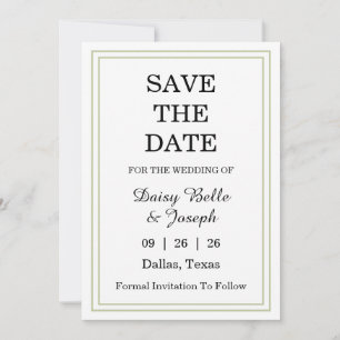 Elegant Green Border   Save The Date