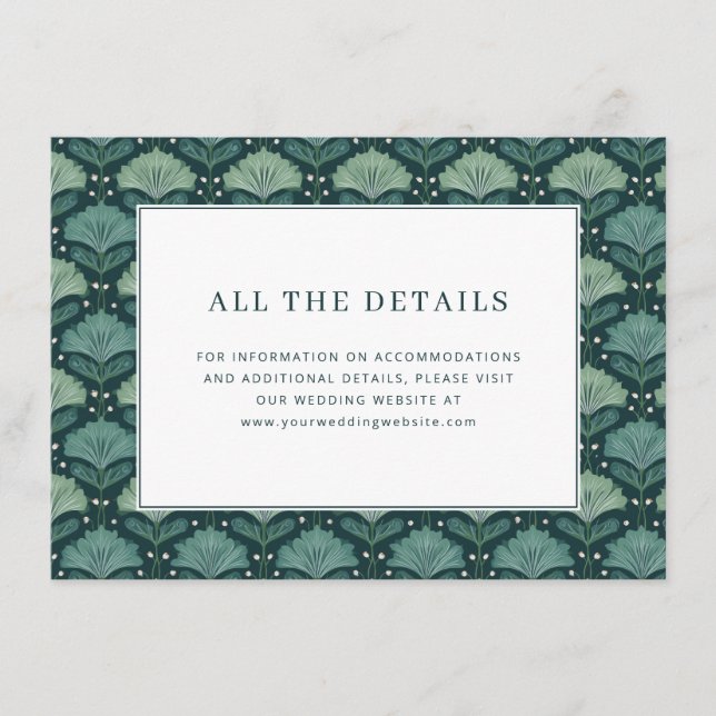 Elegant Green Botanical Enclosure Card (Front)