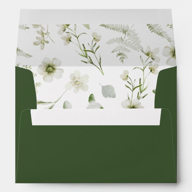 Elegant Green Botanical Envelope (Back (Bottom))