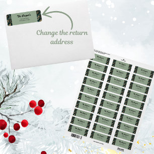 Elegant Green Botanical Return Address