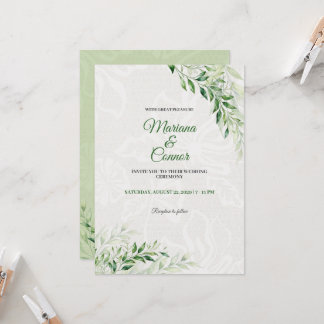 Elegant Green Botanical Wedding Invitation