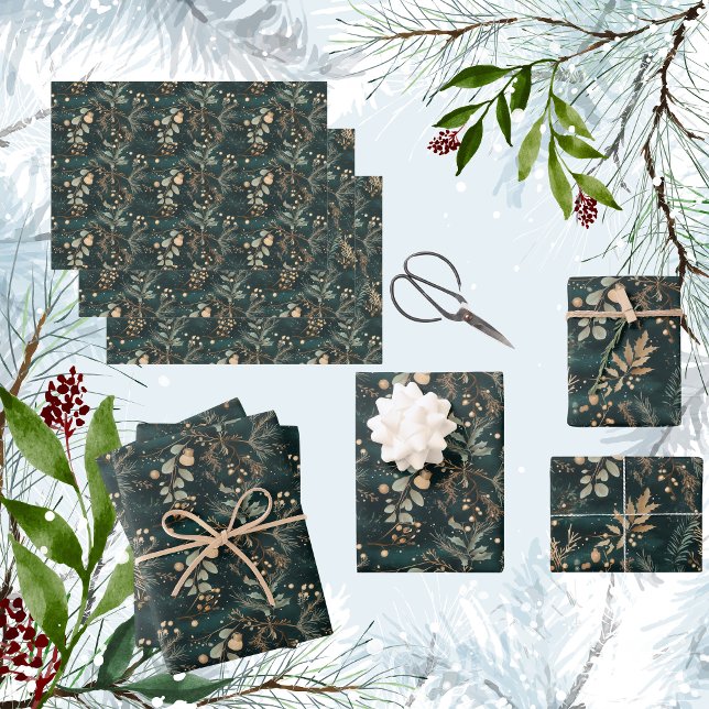 Elegant Green Botanical  Wrapping Paper Sheet (Wrap your gifts with our Elegant  Green Botanical Wrapping Paper!)