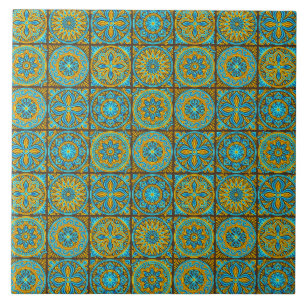 Elegant green& brown Moroccan pattern Tile