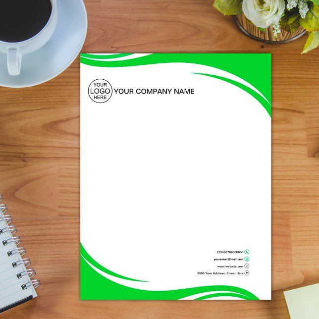 Elegant green Business logo Letterhead (Creator Uploaded)