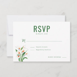 Elegant Green Calla Lilies RSVP Card