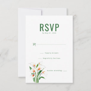 Elegant Green Calla Lilies RSVP Card