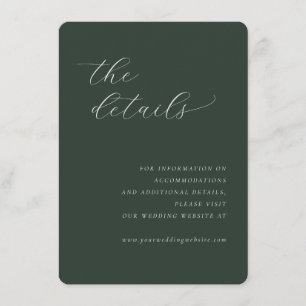 Elegant Green Calligraphy Enclosure Card
