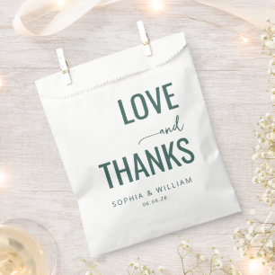 Elegant Green Calligraphy Favour Bag