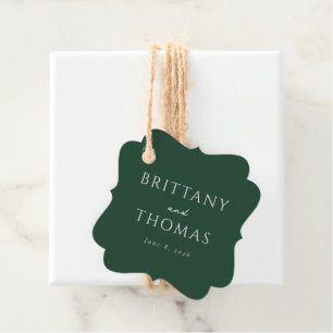 Elegant Green Calligraphy Favour Tags
