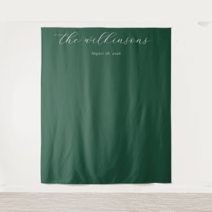 Elegant Green Calligraphy Tapestry