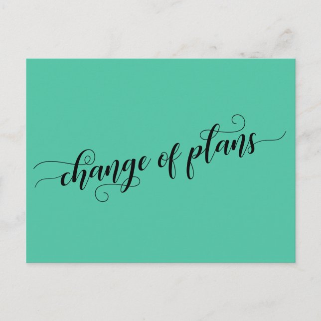 Elegant Green Change of Plans Postponed Wedding Postcard (Front)