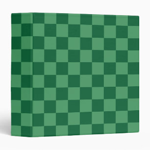 Elegant Green Chequerboard Design Binder