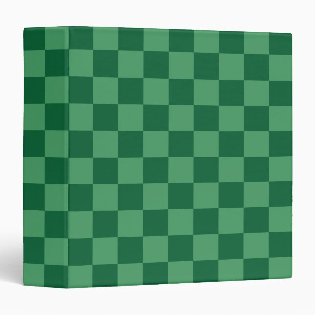 Elegant Green Chequerboard Design Binder (Front/Spine)