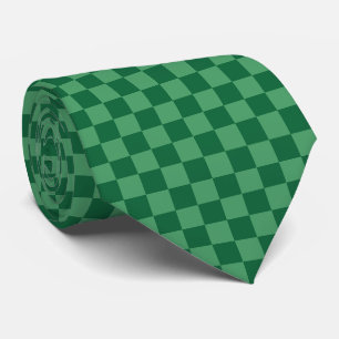 Elegant Green Chequerboard Design Tie