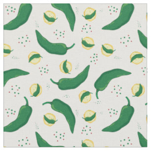 Elegant Green Chile Pattern Fabric