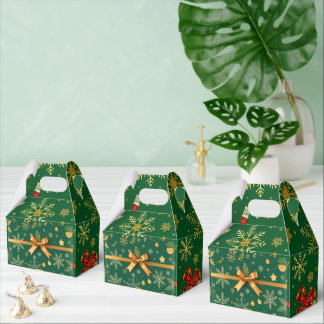 Elegant Green Christmas Favor Box