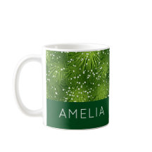 Elegant Green Christmas Personalized Mug