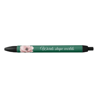 Elegant Green Colour Pen With Pink Flower