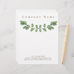 Elegant Green Company Details Letterhead