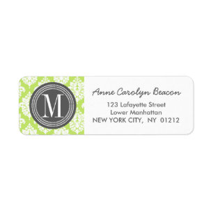 Elegant Green Damask Personalized
