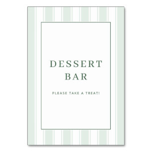 ** Elegant Green Dessert Treats Table Number