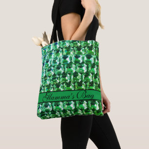 Elegant Green Diamonds gemstone jewellery rhinesto Tote Bag