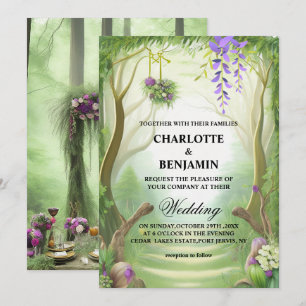 Elegant Green Enchanted Forest Wedding Invitation