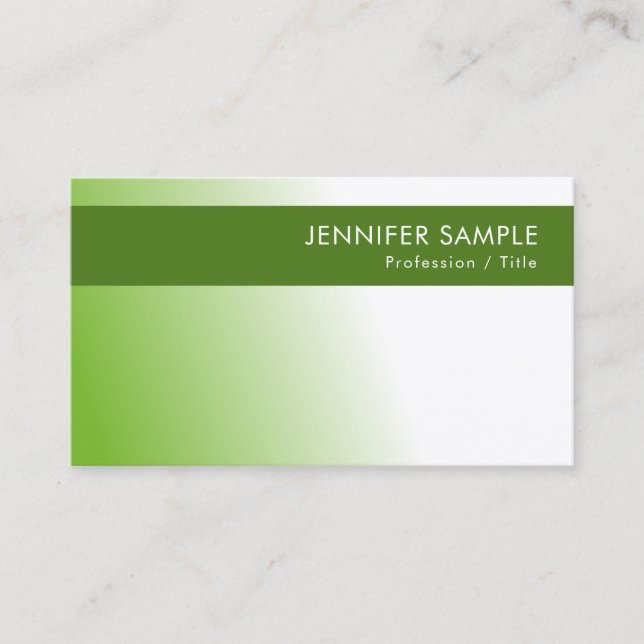 Elegant Green Environment Nature Protect Modern Business Card (Front)