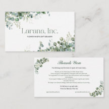 Elegant Green Eucalyptus Flower Shop Thank You