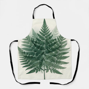 Elegant Green Fern Fronds Botanical Apron