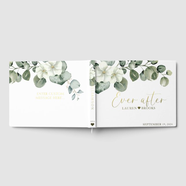 Elegant Green Floral Bridal mariage livre d'hôtes (Complet)
