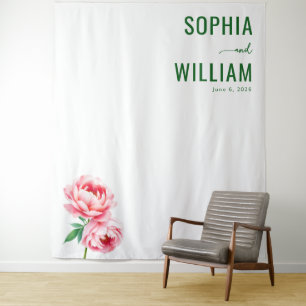 Elegant Green Floral Tapestry