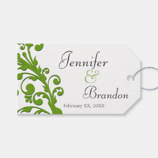 Elegant Green Floral Wedding Favour Gift Tags