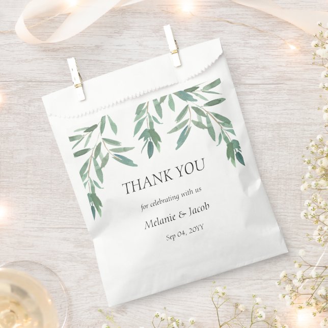 Elegant Green Foliage  Favour Bag (Clipped)