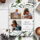 Elegant Green Foliage Gold Confetti Watercolor Magnet<br><div class="desc">Elegant Green Foliage Gold Confetti Watercolor Floral Minimalist Holiday Card. Send holiday warm wishes and greetings to your loved ones with this minimalist and modern holiday card. A beautiful frame of soft green painted watercolor leaves, surrounded by gold confetti flakes in front. The middle features a three of your favourite...</div>