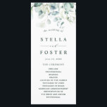 Elegant Green Foliage Wedding Program<br><div class="desc">This wedding ceremony program features painted watercolor eucalyptus,  botanical green,  and light blue leaves with modern calligraphy.</div>