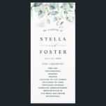 Elegant Green Foliage Wedding Program<br><div class="desc">This wedding ceremony program features painted watercolor eucalyptus,  botanical green,  and light blue leaves with modern calligraphy.</div>