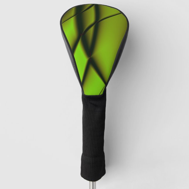Elegant Green Fractal Design Golf Head Cover (Front)